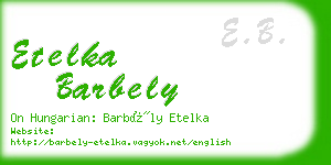 etelka barbely business card